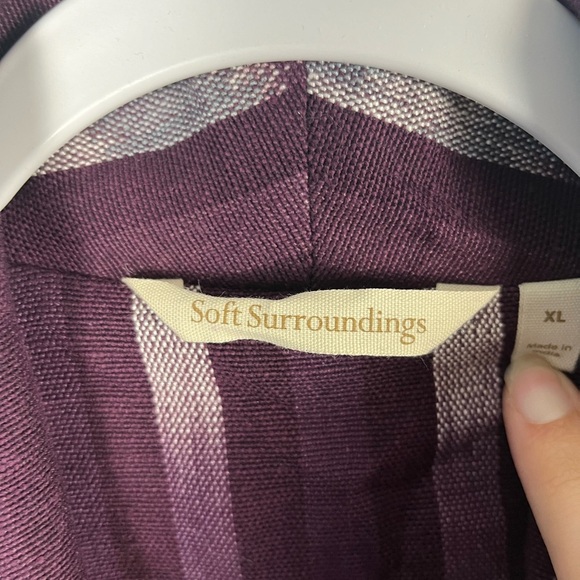 Soft Surroundings Women's Jacket Blazer Topkapi Ikat Printed Beaded Purple XL - Picture 4 of 8